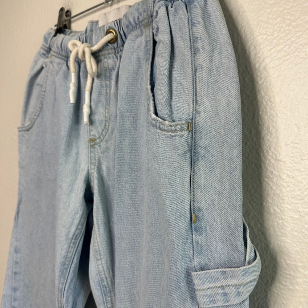 One Teaspoon Workwear Shabbies Drawstring Boyfriend Jeans Light Wash Denim XS - Picture 9 of 11